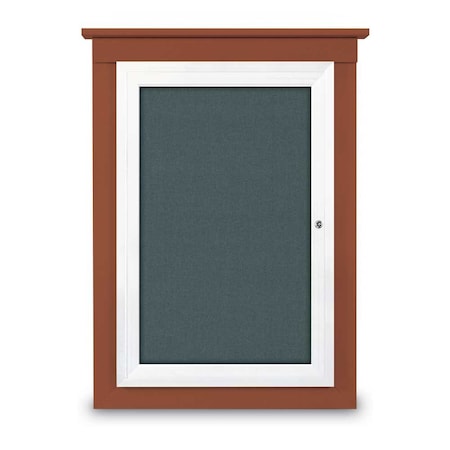 United Visual Products Single Door Enclosed Letterboard, 47"x36 UV1305TB-BLACK-GREEN